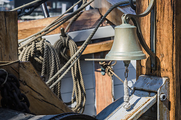 Image showing Ship\'s Bell  on an old sailboat