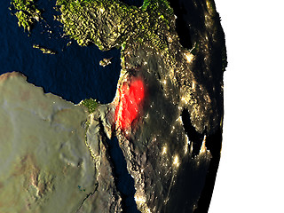 Image showing Jordan from space during dusk