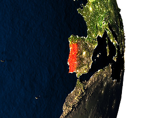 Image showing Portugal from space during dusk