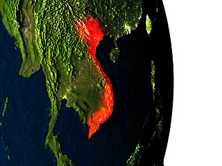 Image showing Vietnam from space during dusk