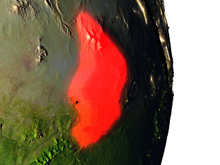 Image showing Chad from space during dusk