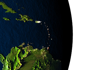 Image showing Caribbean from space during dusk