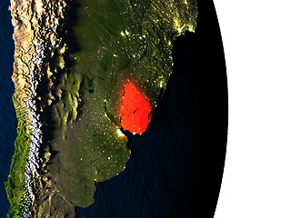 Image showing Uruguay from space during dusk