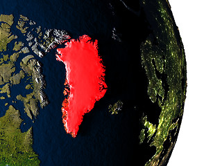 Image showing Greenland from space during dusk