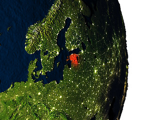 Image showing Estonia from space during dusk