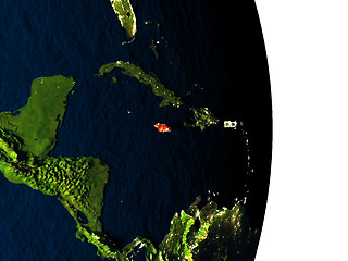 Image showing Jamaica from space during dusk