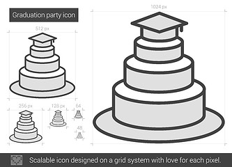 Image showing Graduation party line icon.