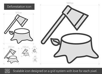 Image showing Deforestation line icon.