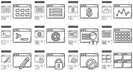 Image showing Application line icon set.