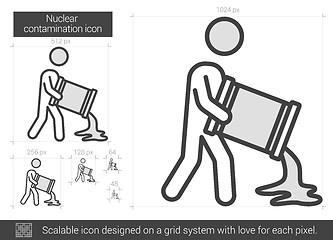 Image showing Nuclear contamination line icon.
