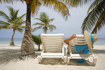 Image showing Woman on the beach