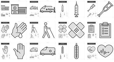 Image showing Medicine line icon set.