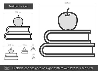 Image showing Text books line icon.