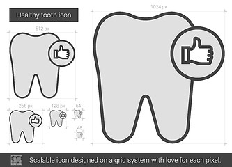 Image showing Healthy tooth line icon.