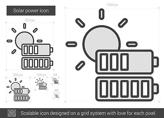 Image showing Solar power line icon.