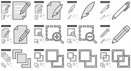 Image showing Content Edition line icon set.