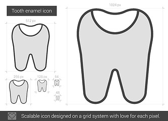 Image showing Tooth enamel line icon.