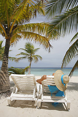 Image showing Woman on the beach