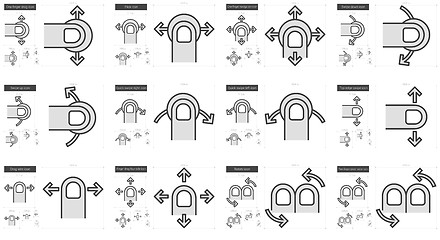 Image showing Touch gestures line icon set.