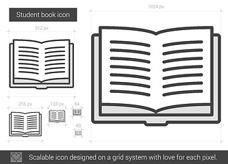 Image showing Student book line icon.