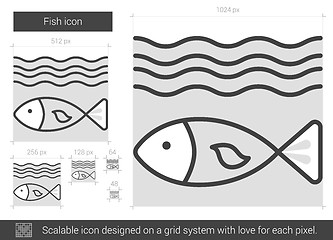 Image showing Fish line icon.
