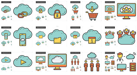 Image showing Hi-Tech line icon set.