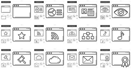 Image showing Application line icon set.