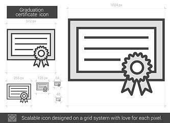 Image showing Graduation certificate line icon.