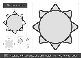 Image showing Sun power line icon.