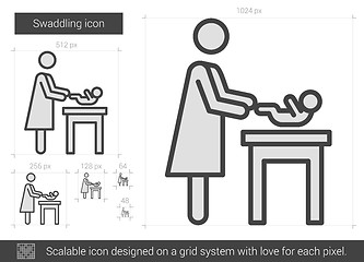 Image showing Swaddling line icon.