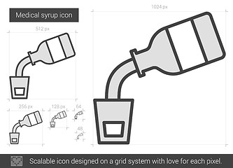 Image showing Medical syrup line icon.