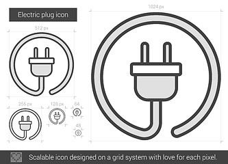 Image showing Electric plug line icon.