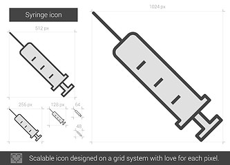 Image showing Syringe line icon.