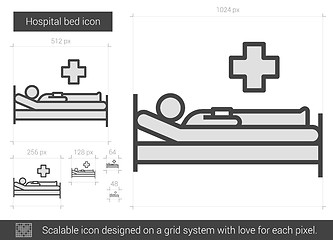 Image showing Hospital bed line icon.