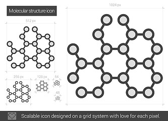 Image showing Molecular structure line icon.