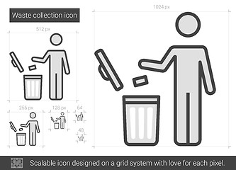 Image showing Waste collection line icon.