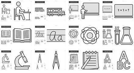 Image showing Education line icon set.