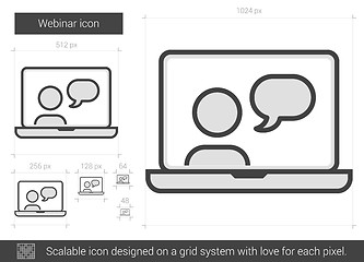 Image showing Webinar line icon.