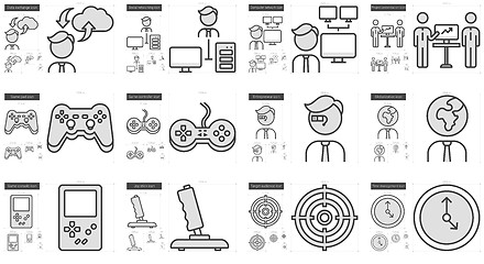 Image showing Hi-Tech line icon set.