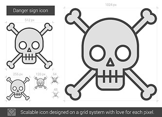 Image showing Danger sign line icon.