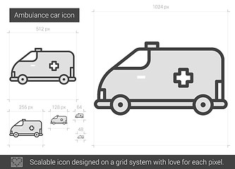 Image showing Ambulance car line icon.