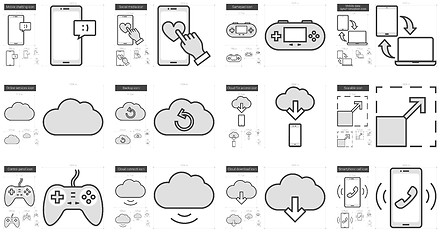 Image showing Mobility line icon set.