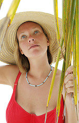 Image showing Woman on the beach