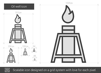 Image showing Oil well line icon.