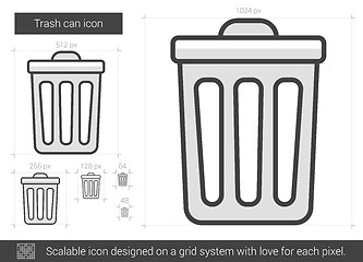 Image showing Trash can line icon.