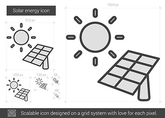 Image showing Solar energy line icon.