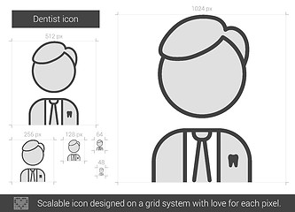 Image showing Dentist line icon.