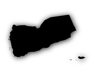 Image showing Map of Yemen with shadow
