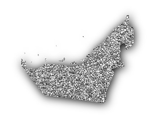Image showing Map of United Arab Emirates on poppy seeds