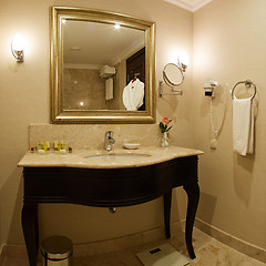 Image showing Interior of a hotel bathroom